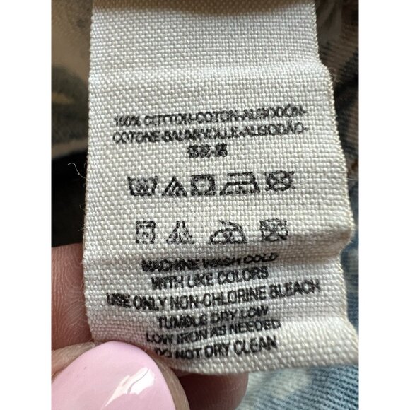 Free People denim blue whitewashed cut-off distressed shorts red stripe 29 - Picture 5 of 10